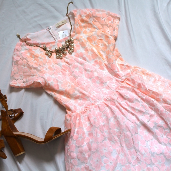 NWT Pink Lace Cocktail Dress - Picture 1 of 4